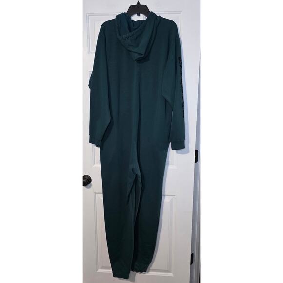 Savage X Fenty Hooded Jumpsuit Pajamas One Piece Lounge Sleep Rihanna XL Green - Picture 5 of 7